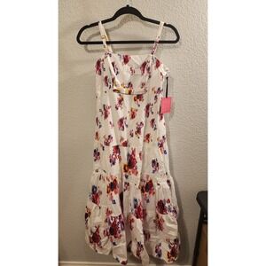 Prabal Gurung for JCPenney Floral Print Tiered‎ Midi Dress Cotton size 6
